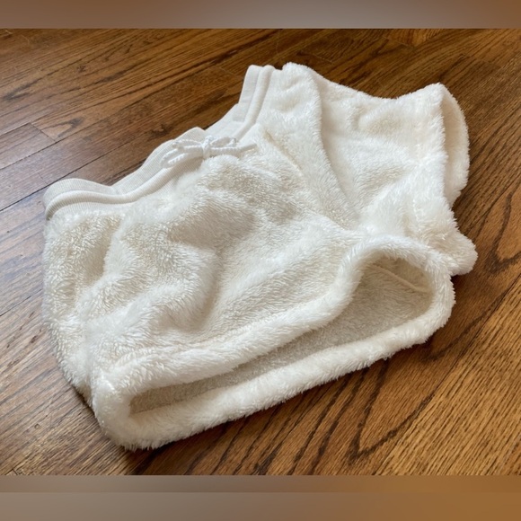 Aerie forever 21 fuzzy sherpa plush fleece cream white shorts - Picture 9 of 11